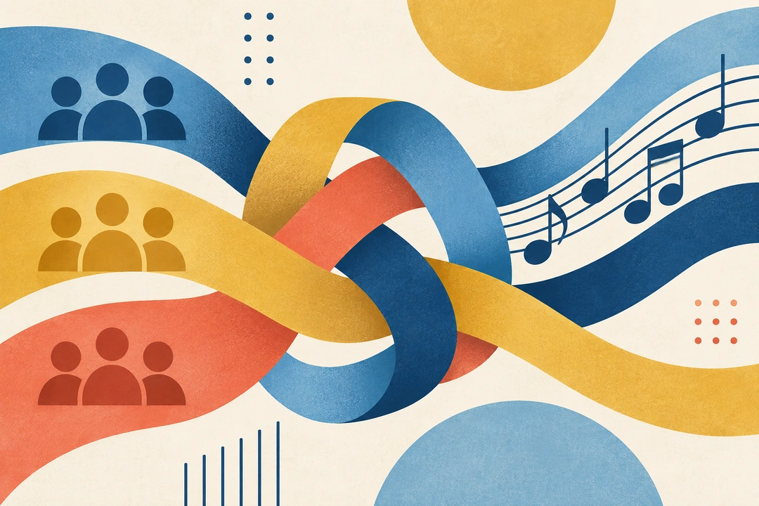 Contextual image created for this archive to accompany the World Choir Games volunteer announcement. Not a photograph: it is digitally generated and does not depict any real place, work or event.