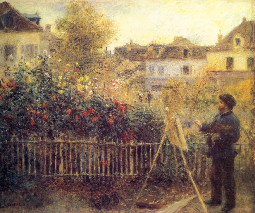 Monet Painting in His Garden at Argenteuil, Pierre-Auguste Renoir, 1873, Wadsworth Atheneum Museum of Art