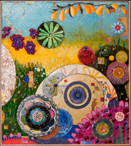 Suzanne Fisher, “The Floating World”, 2012. Mixed media with resin, 36.5 x 41 in. (Reproduction from the artist's website; not among the images published with the 2012 review.)
