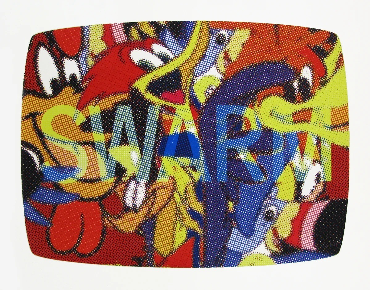 David Wischer, “SWARM”, from the 5 Letter Words series, 2011–2012. Screen print, 22 × 28 in. (Reproduction from the artist's website, davidwischer.com.)