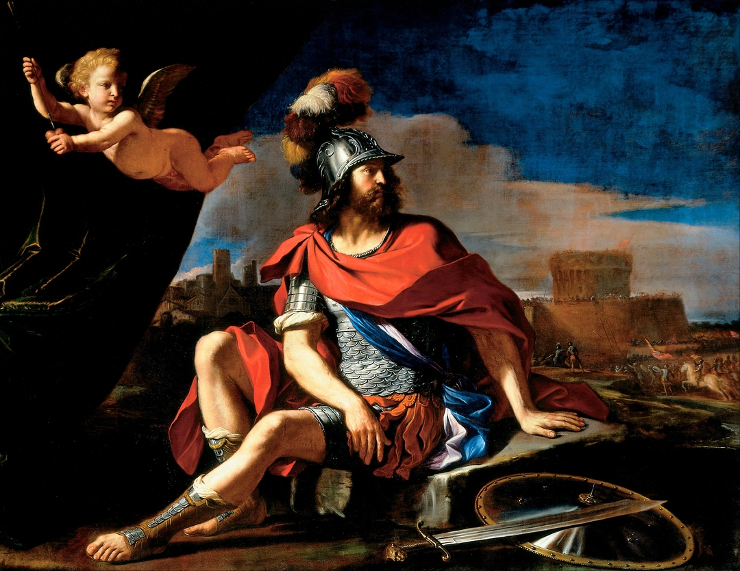 Giovanni Francesco Barbieri (Guercino)(Italian, b. 1591, d. 1666), Mars With Cupid, Cincinnati Art Museum, The Edwin and Virginia Irwin Memorial, Accession #: 1977.96