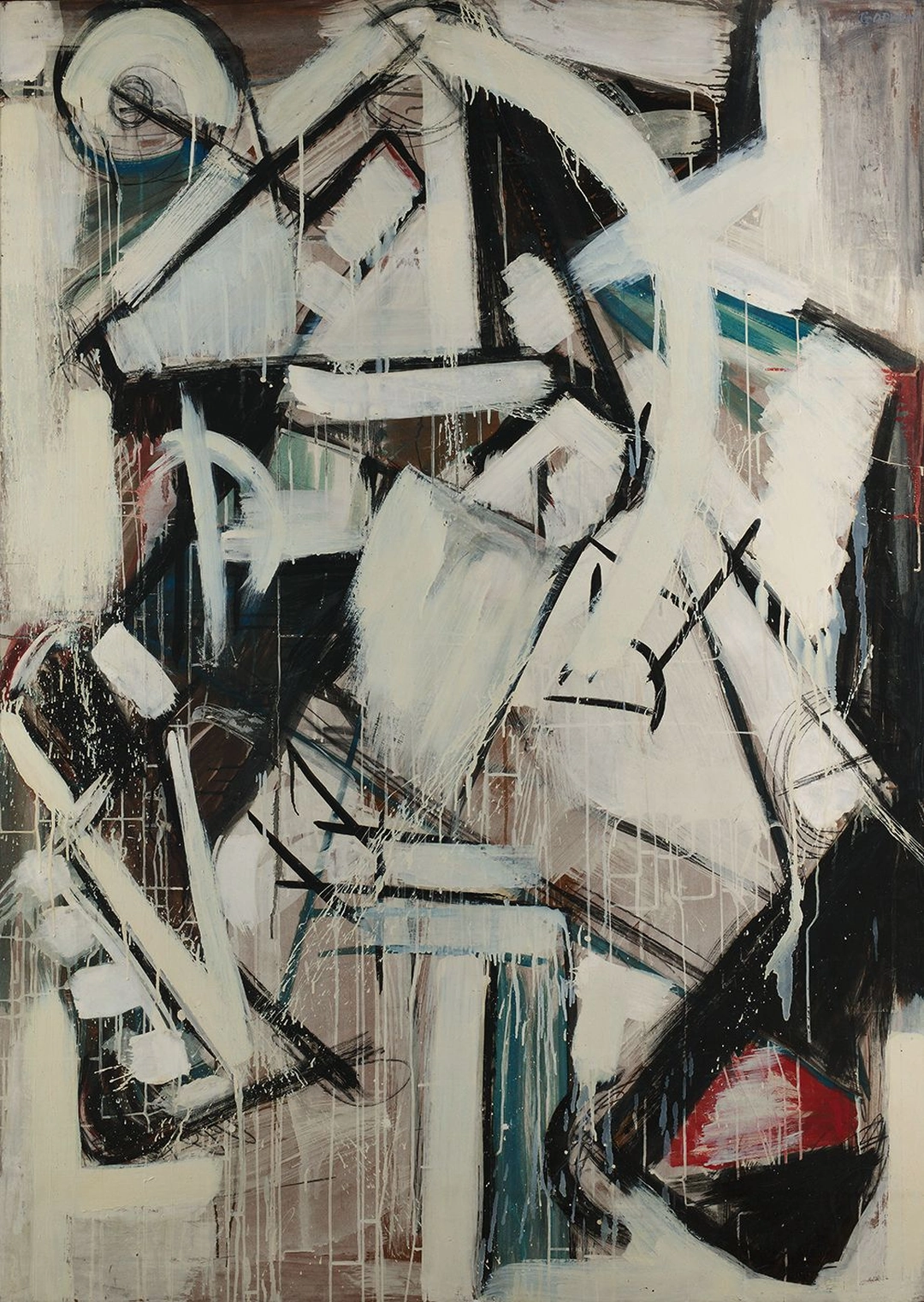 Male Study, 1954 Oil on canvas, 67 x 48 inches. Image from Berry Campbell Gallery. (Lanczos enlargement only.)