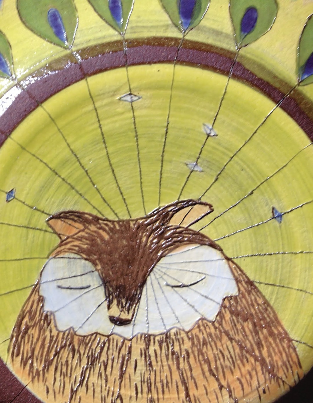Ceramic plate with a sleeping owl by Katie Swartz, another piece from the “Be Easy” exhibition at 1305 Gallery, Cincinnati, 2012. Photo: 1305 Gallery. (Related image located during this archive's reconstruction.)