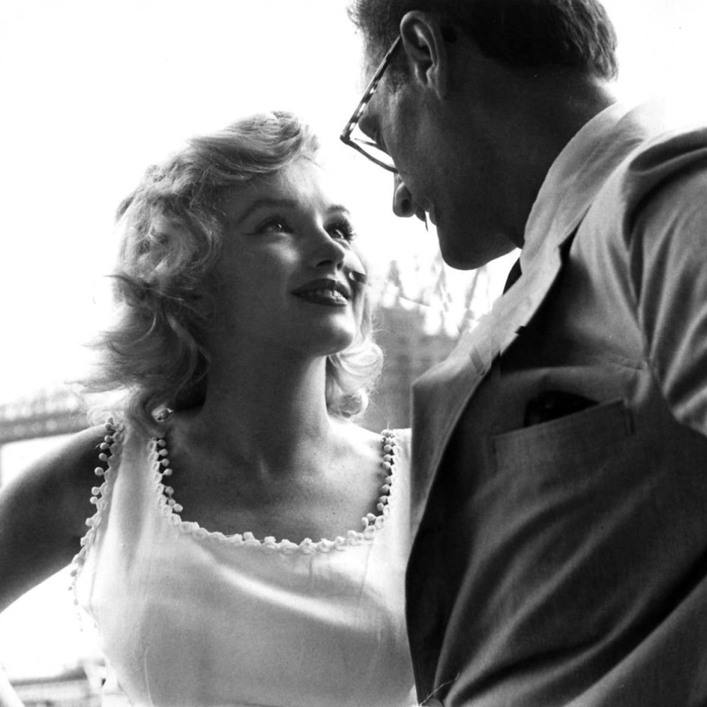 Marilyn Monroe and Arthur Miller. Photograph by Sam Shaw.