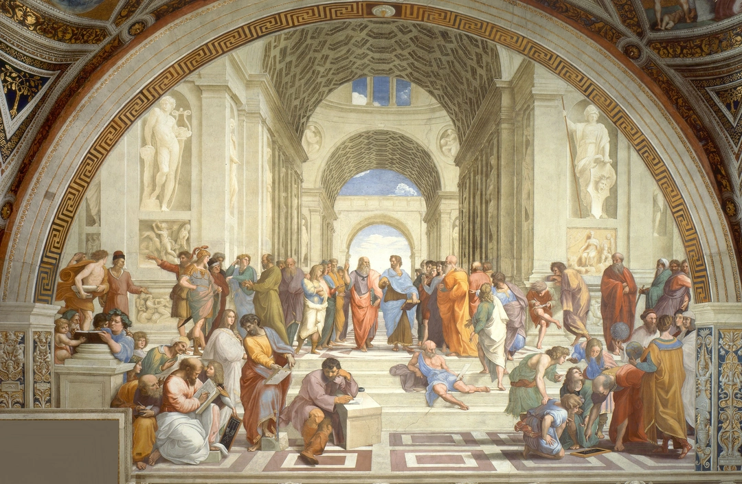 Raphael, The School of Athens, 1511, fresco, Vatican Museums. Image from Wikimedia Commons. (Related image located during this archive's reconstruction.)