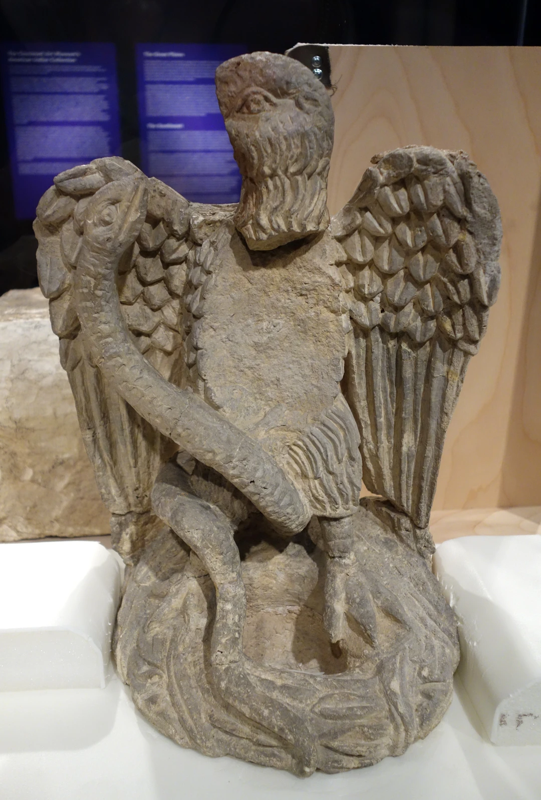 Eagle Wrestling with Serpent, Nabataean limestone relief from Khirbet et-Tannur, Jordan, c. 50-150 AD, Cincinnati Art Museum