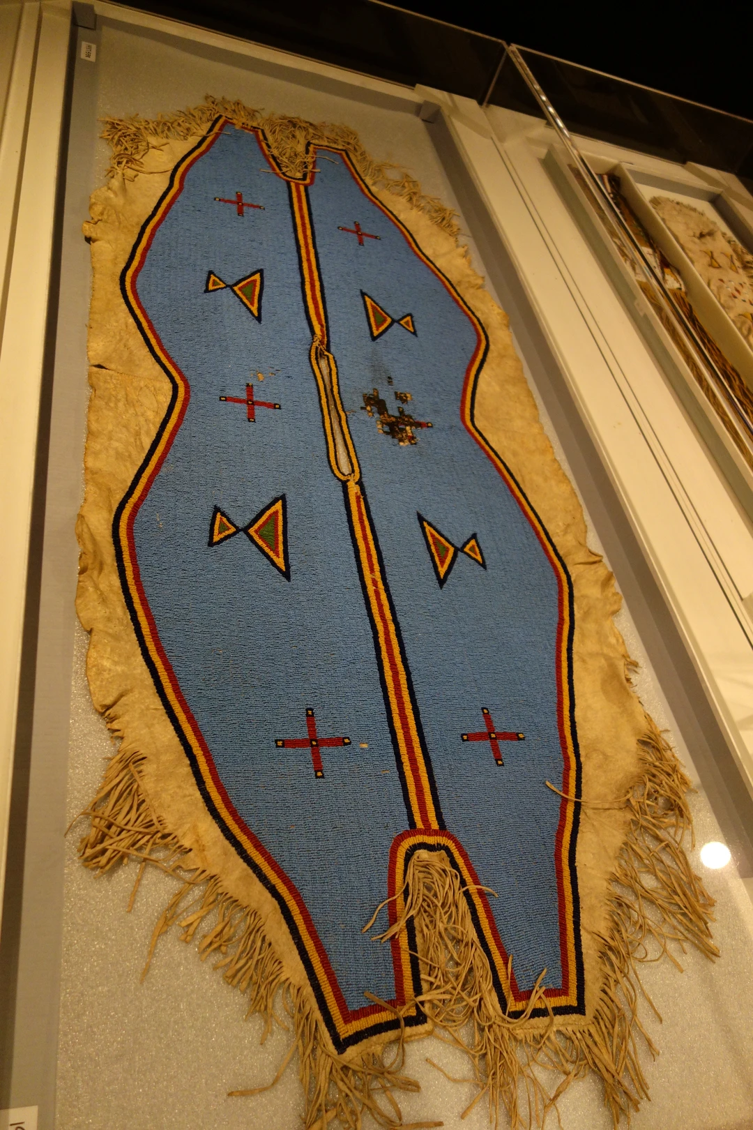 Lakota Sioux beaded dress yoke, c. 1890, hide and trade beads, Native American collection at the Cincinnati Art Museum