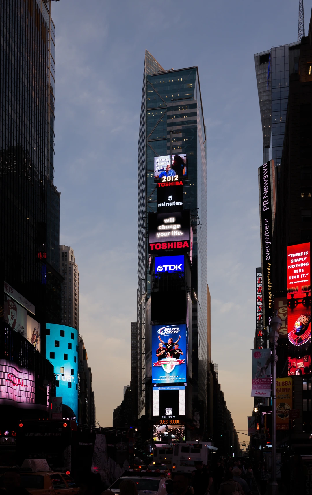 Giant digital video billboards at One Times Square, New York City, May 2012