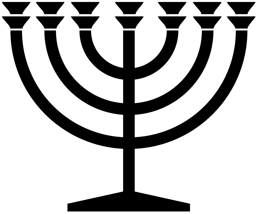 Diagram of a seven-branched menorah, the seven candles of the Jewish menorah. Public domain image, via Wikimedia Commons. (Related image located during this archive’s reconstruction.)