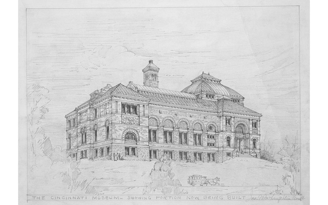 James W. McLaughlin, View of Original Front and West Façade of Cincinnati Art Museum, circa 1885. Cincinnati Art Museum, 1979.106. (Related image located during this archive's reconstruction.)