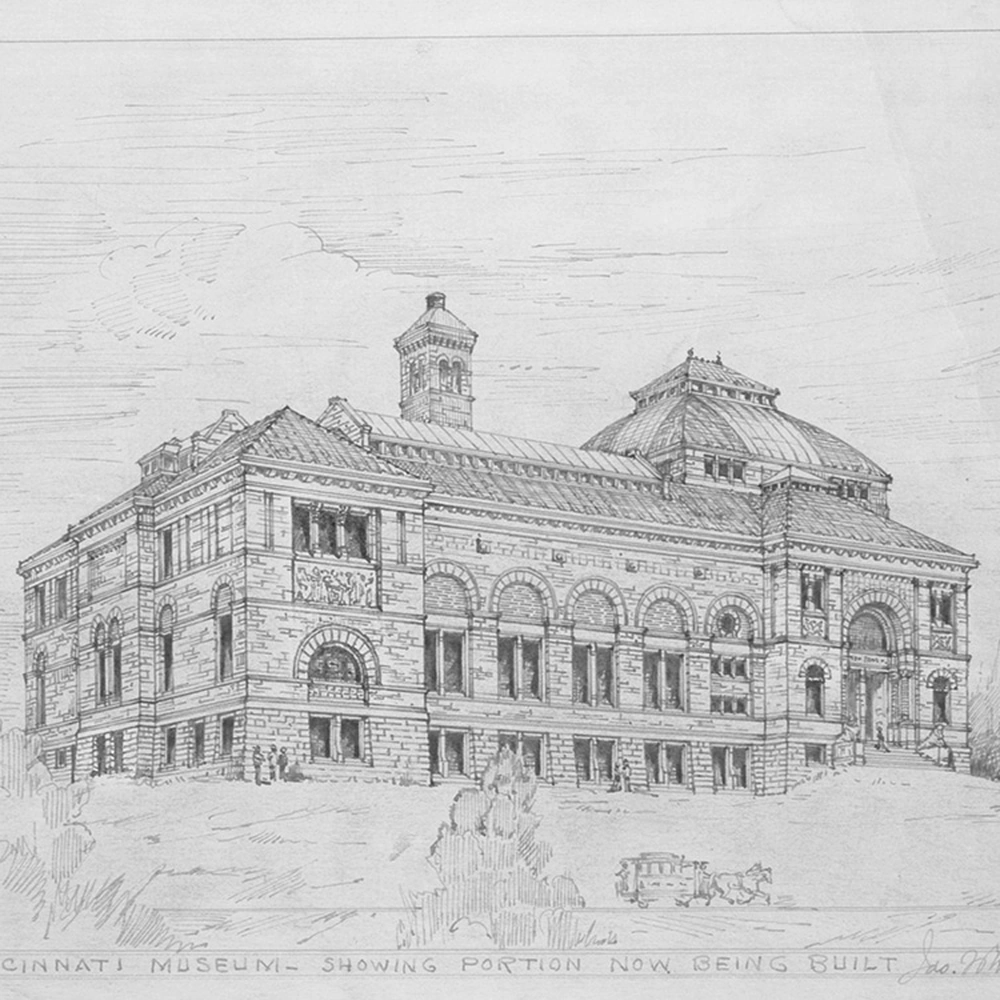 James W. McLaughlin, View of Original Front and West Façade of Cincinnati Art Museum, circa 1885. Cincinnati Art Museum, 1979.106. (Related image located during this archive's reconstruction.)