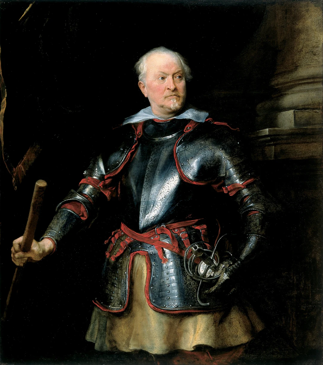 Anthony van Dyck, A Man in Armor, c. 1621-1627, oil on canvas. Cincinnati Art Museum, Gift of Mary M. Emery, accession no. 1927.393. Google Art Project, public domain, via Wikimedia Commons.