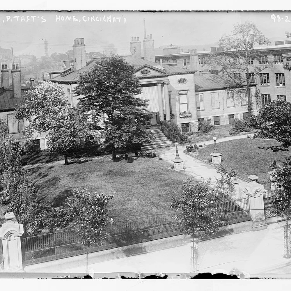 Historic photograph of the Taft home in Cincinnati, Ohio, now the Taft Museum of Art.
