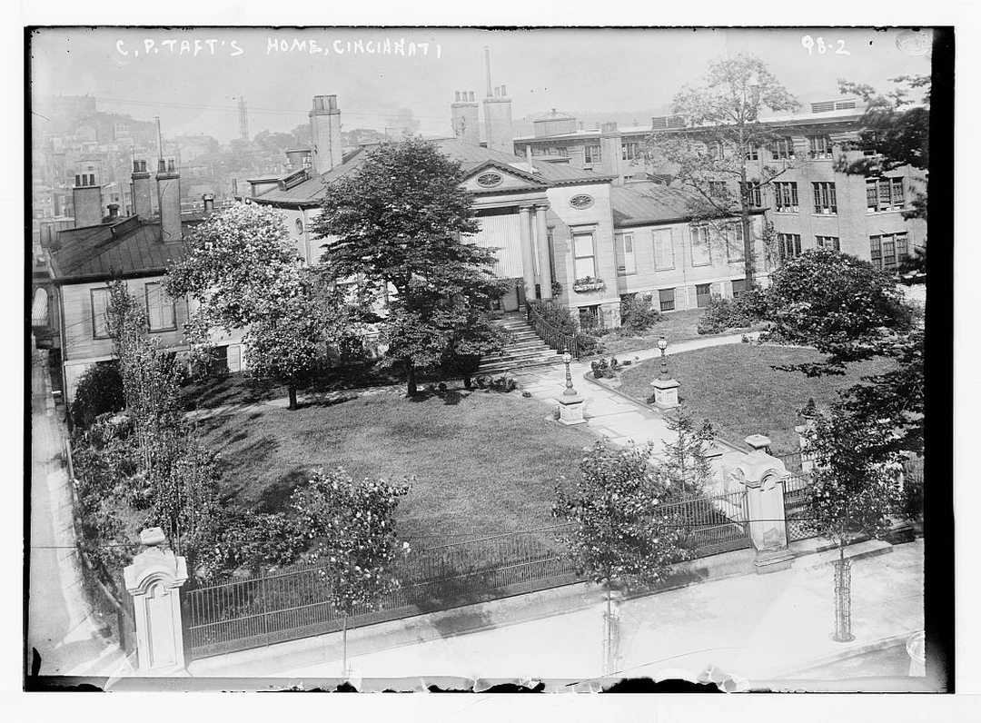 Historic photograph of the Taft home in Cincinnati, Ohio, now the Taft Museum of Art.