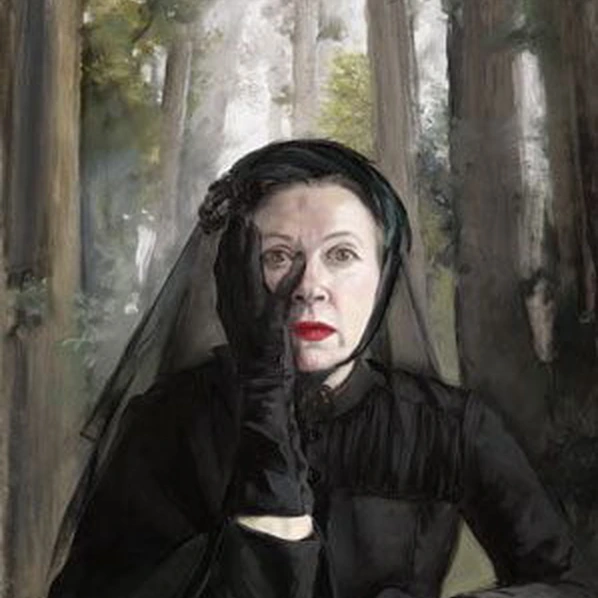 Gaela Erwin, Self-Portrait as a Widow, pastel on paper, 2007.