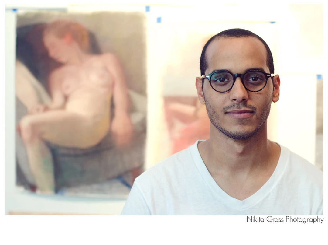 Tyler Wilkinson in his studio. Tyler Wilkinson in his studio. Photograph by Nikita Gross, 2012. (Related image located during this archive's reconstruction.)