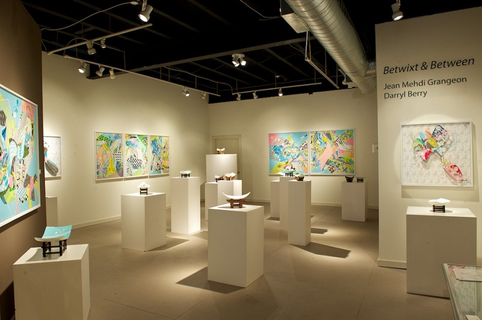 Installation view of Betwixt & Between at Marta Hewett Gallery.