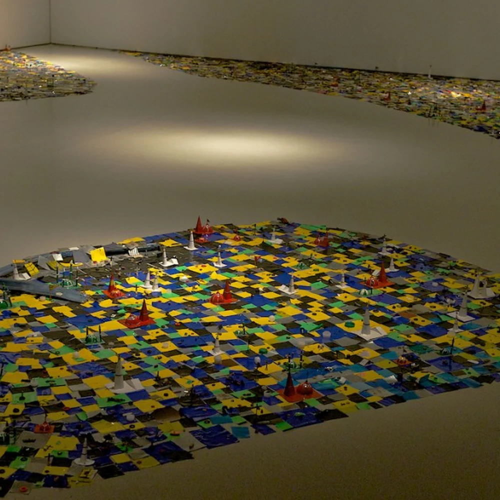 Hema Upadhyay's 'Modernization': a vast colorful model of the Dharavi slum.
