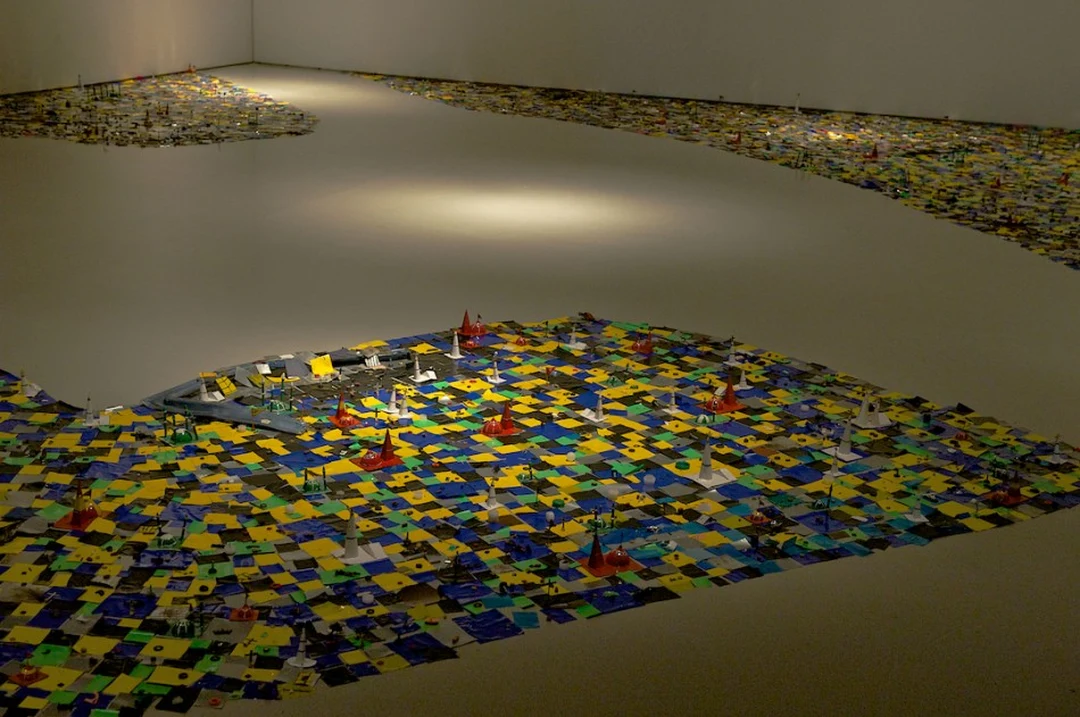 Hema Upadhyay's 'Modernization': a vast colorful model of the Dharavi slum.
