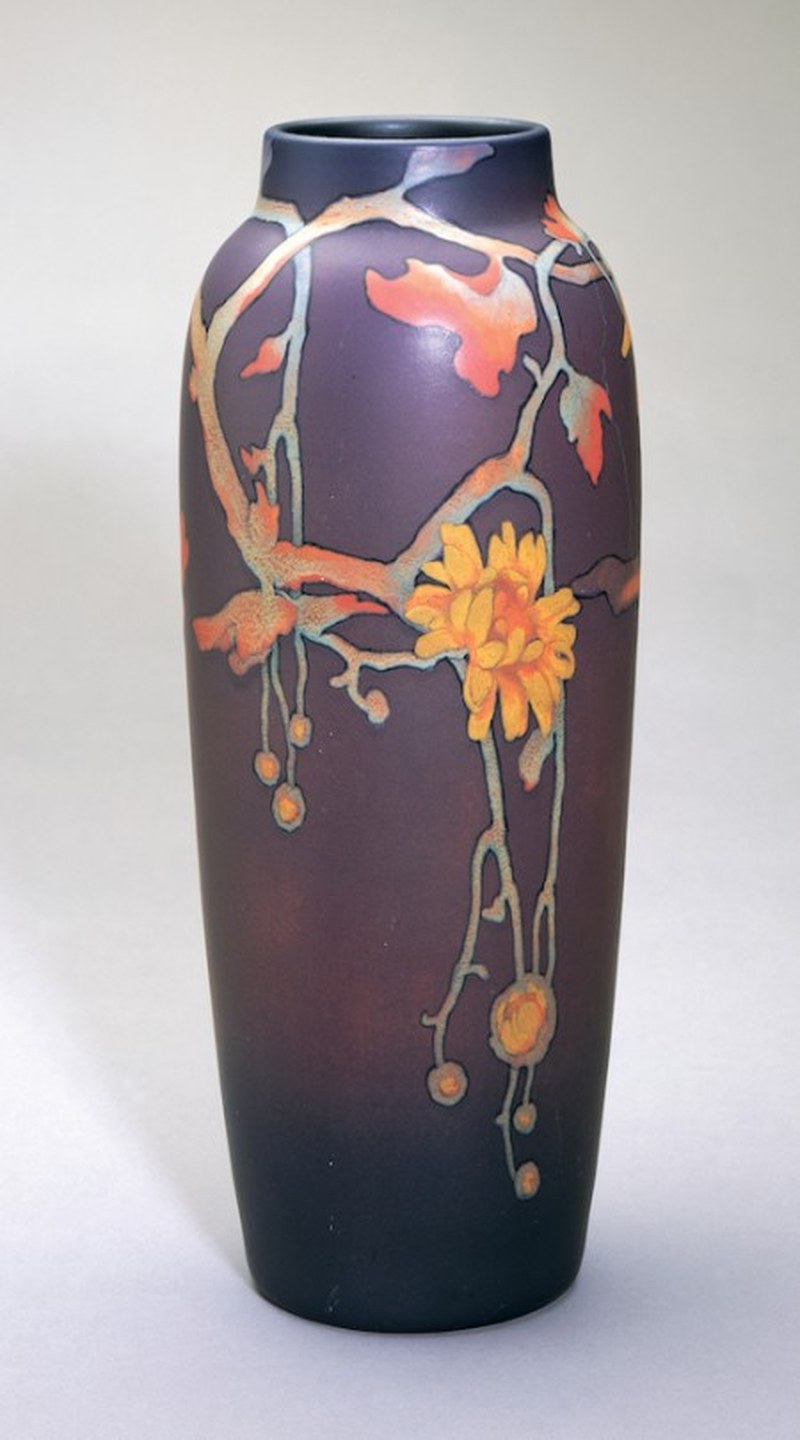Rookwood Pottery vase, 1906, decorated by Harriet Elizabeth Wilcox.