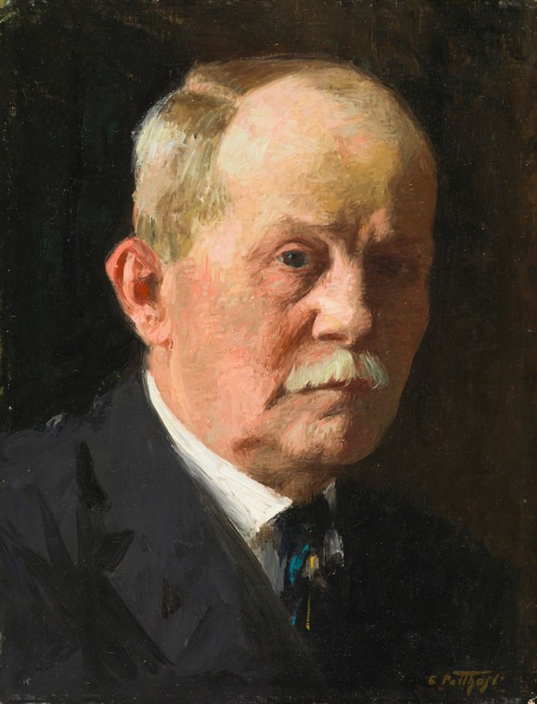 Edward Henry Potthast (1857–1927), Self-Portrait, ca. 1920–27, oil on canvas, mounted on board, 16 x 12 in. (40.6 x 30.5 cm), Lent by William E. Hastings