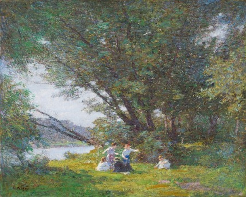 Edward Henry Potthast (1857–1927), A Day in the Country, ca. 1915, oil on canvas, 24 3/8 x 30 ¼in. (61.9 x 76.8cm), Cincinnati Art Museum, Bequest of Elizabeth Powell, 2005.115