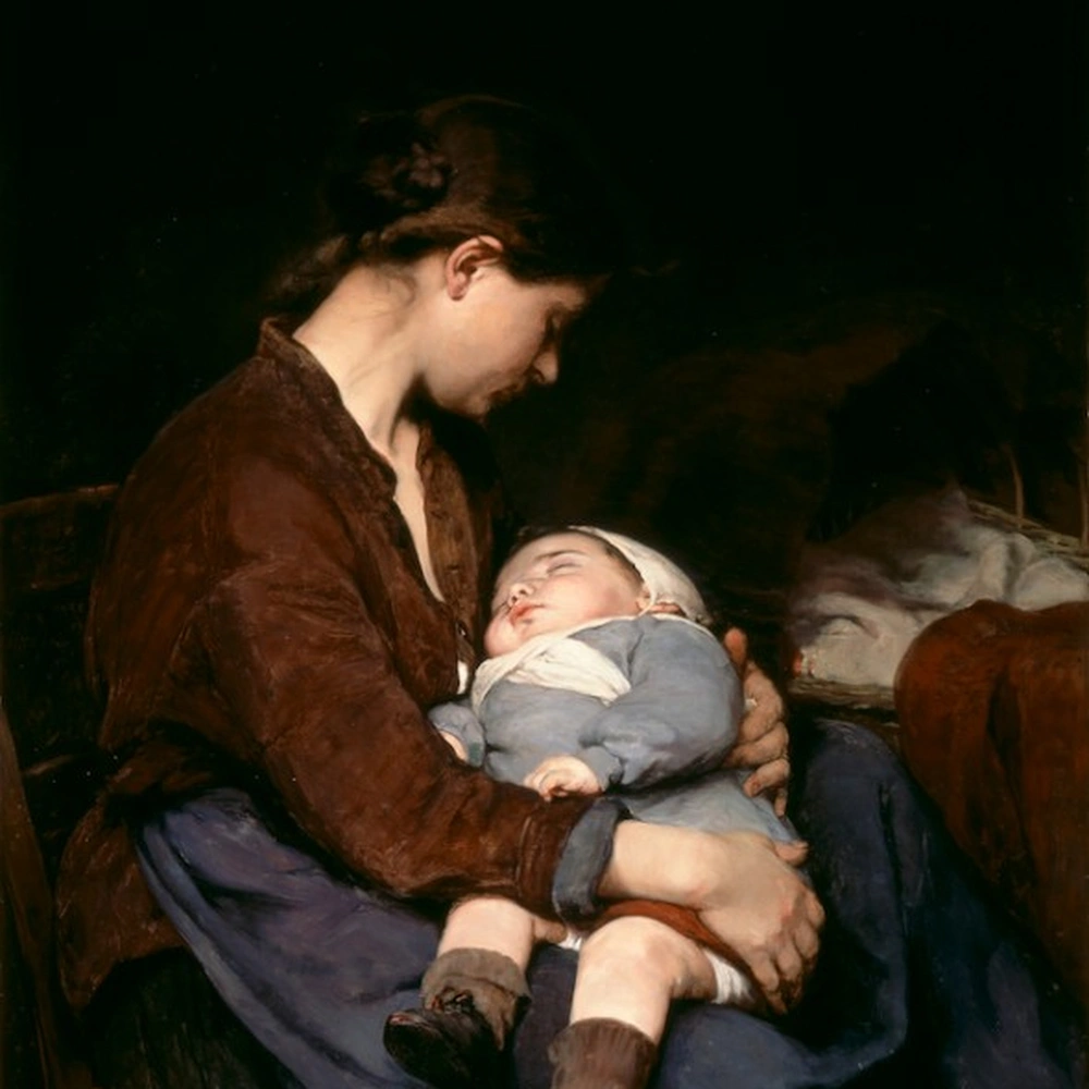 Elizabeth Nourse, The Mother (La mère), 1888: a mother holding her sleeping child.