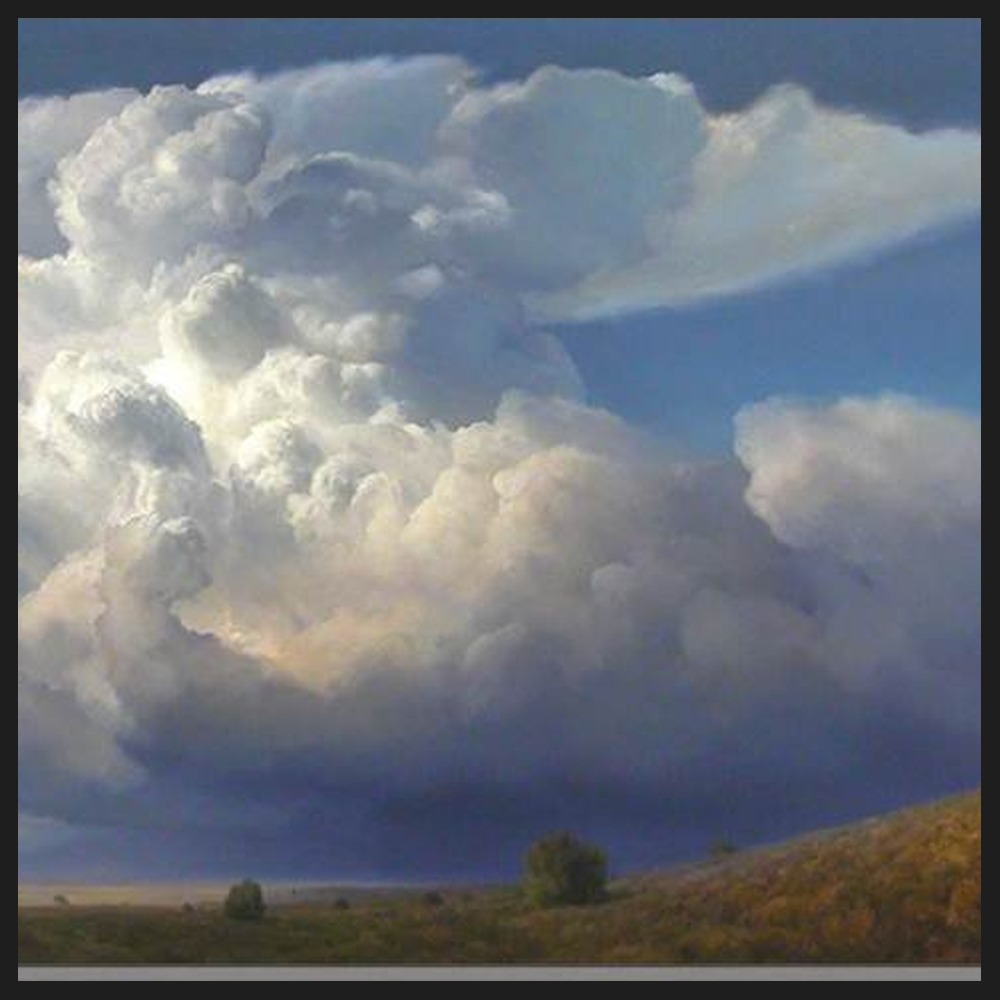 Detail of a dramatic cloud formation, painting by P. A. Nisbet