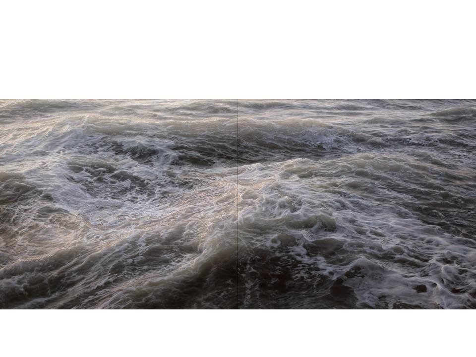 Wave painting in diptych format.