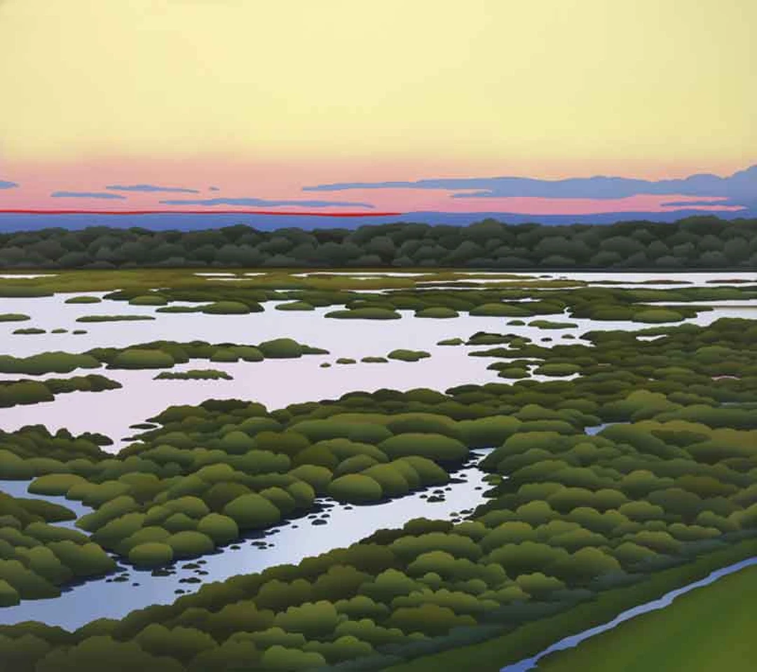 "Sunset, Beaufort River" Acrylic on Canvas 39" x 44" ©2012 Kevin T. Kelly