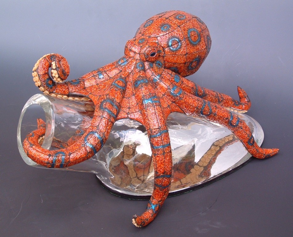 Steve Meyer, Norb and His Bottle, glass. Photo courtesy of Kennedy Heights Arts Center.