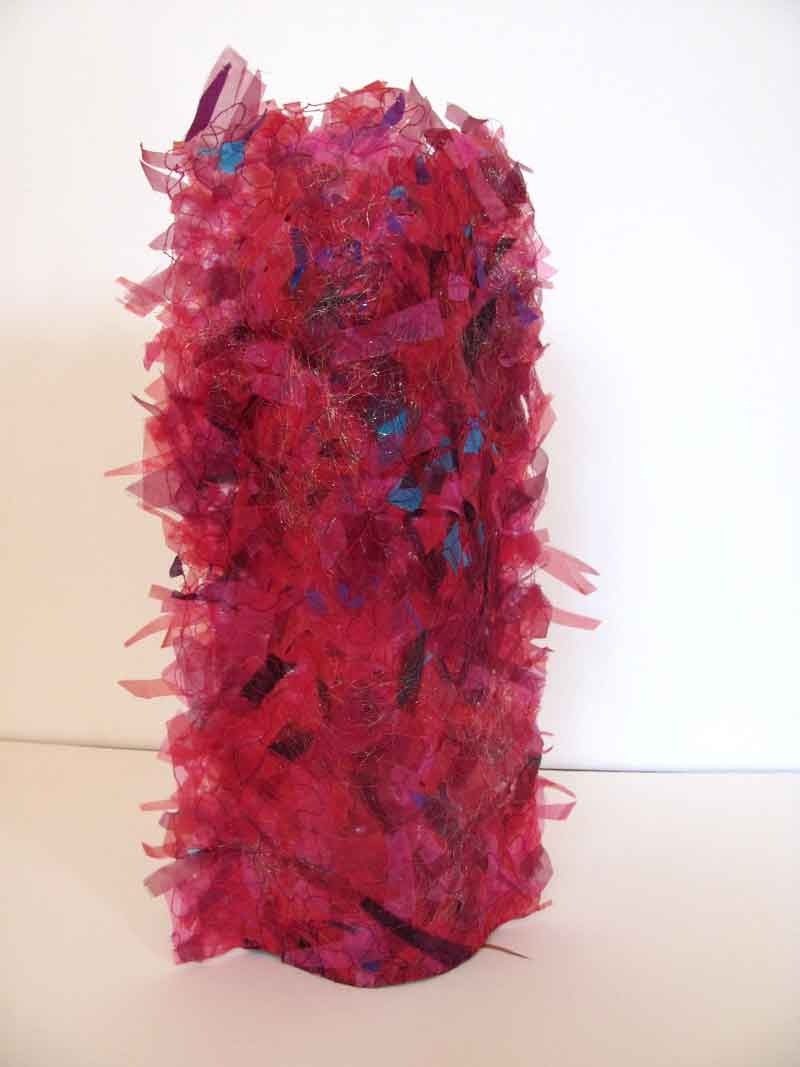 Barbara Murak, Red Vessel Tall, mixed mediums. Photo courtesy of Kennedy Heights Arts Center