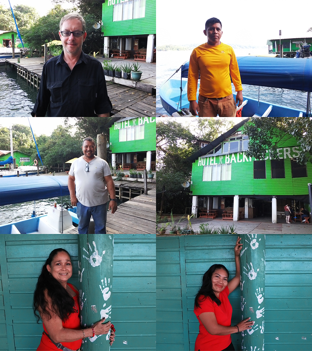 Teachers and school staff also posed, along with the young people working at Hotel Backpackers, a hostel operated by the school where many former students find their first employment.