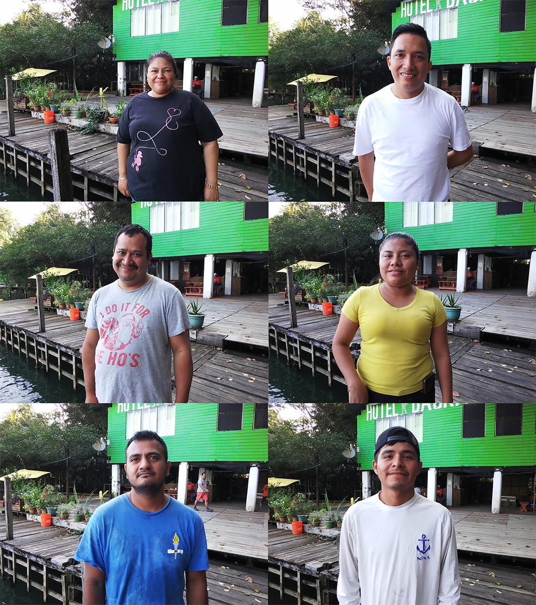 Teachers and school staff also posed, along with the young people working at Hotel Backpackers, a hostel operated by the school where many former students find their first employment.