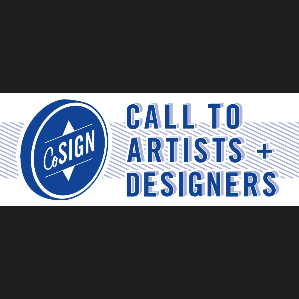 CoSign logo and call to artists and designers, 2014. (Detail of the poster. Image from Covington Arts.)