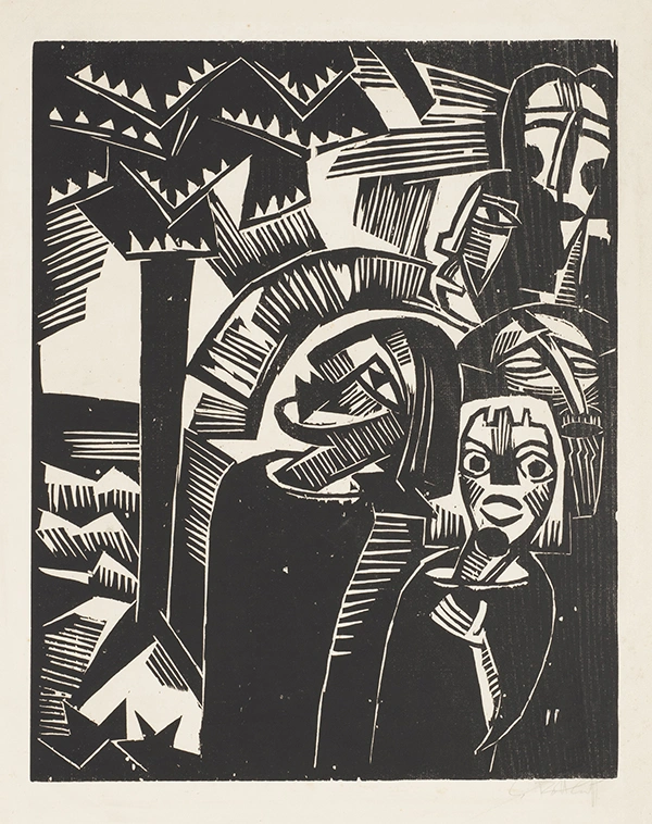 Karl Schmidt-Rottluff (German, (1844-1976), Christ Curses the Fig Tree, 1918woodcut, Mr. and Mrs. Ross W. Sloniker Collection of Twentieth Century Biblical and Religious Prints, 1955.446, Copyright through ARS