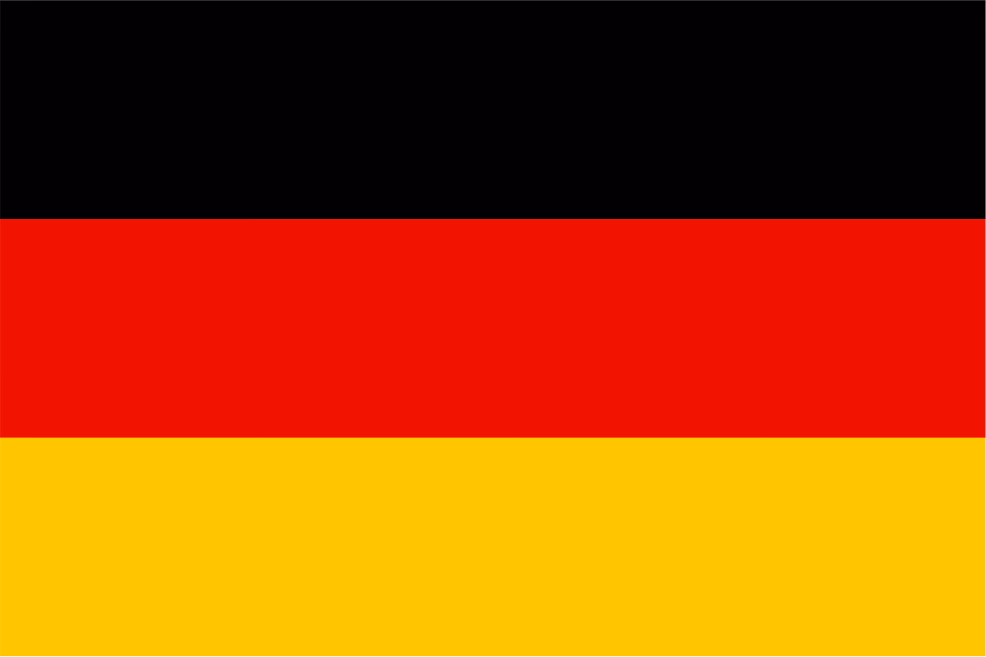 The national flag of Germany with three horizontal stripes in black, red, and gold.