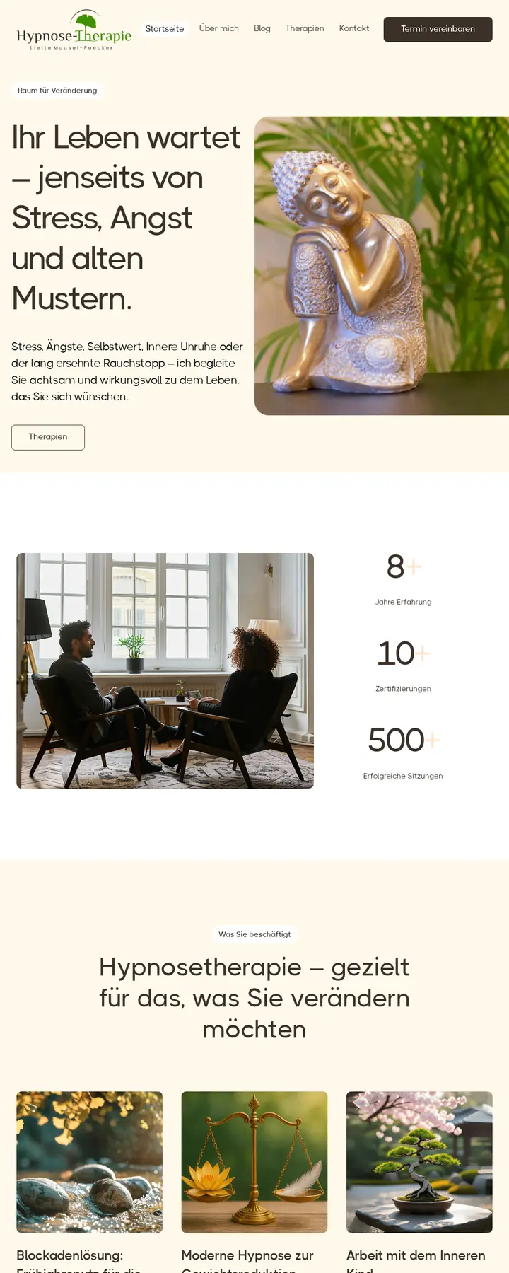 Hypnose Therapie website