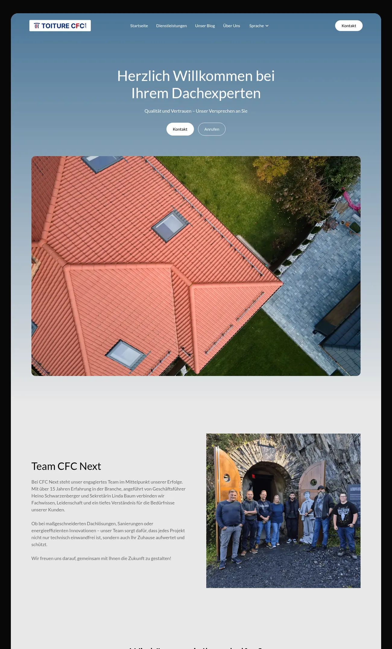 Galerie der Website von Toiture CFC Next