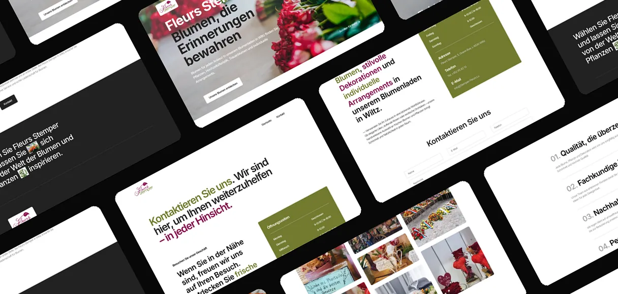 Galerie der Website von Fleurs Stemper