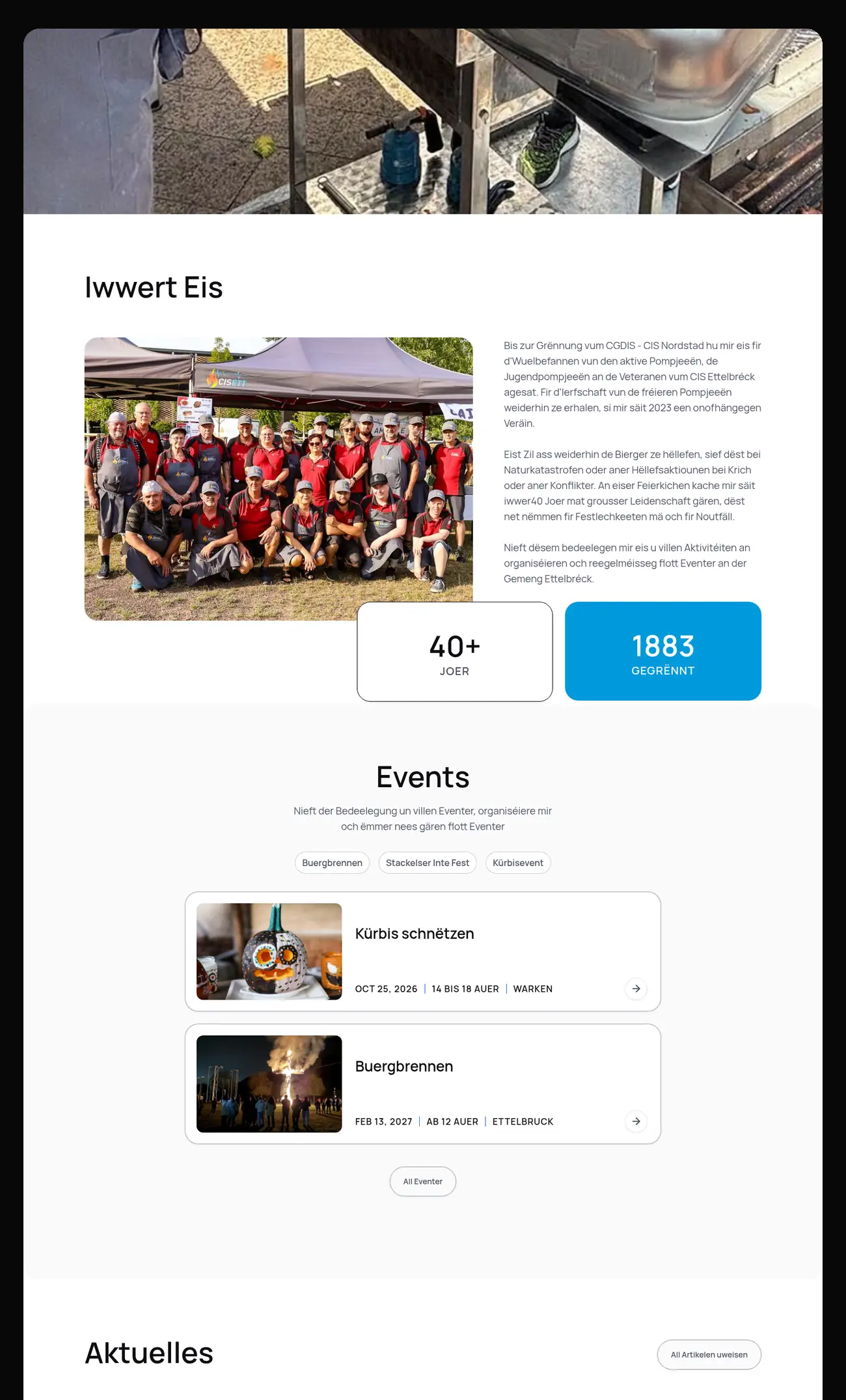 Amicale Pompjeeën Ettelbréck website gallery
