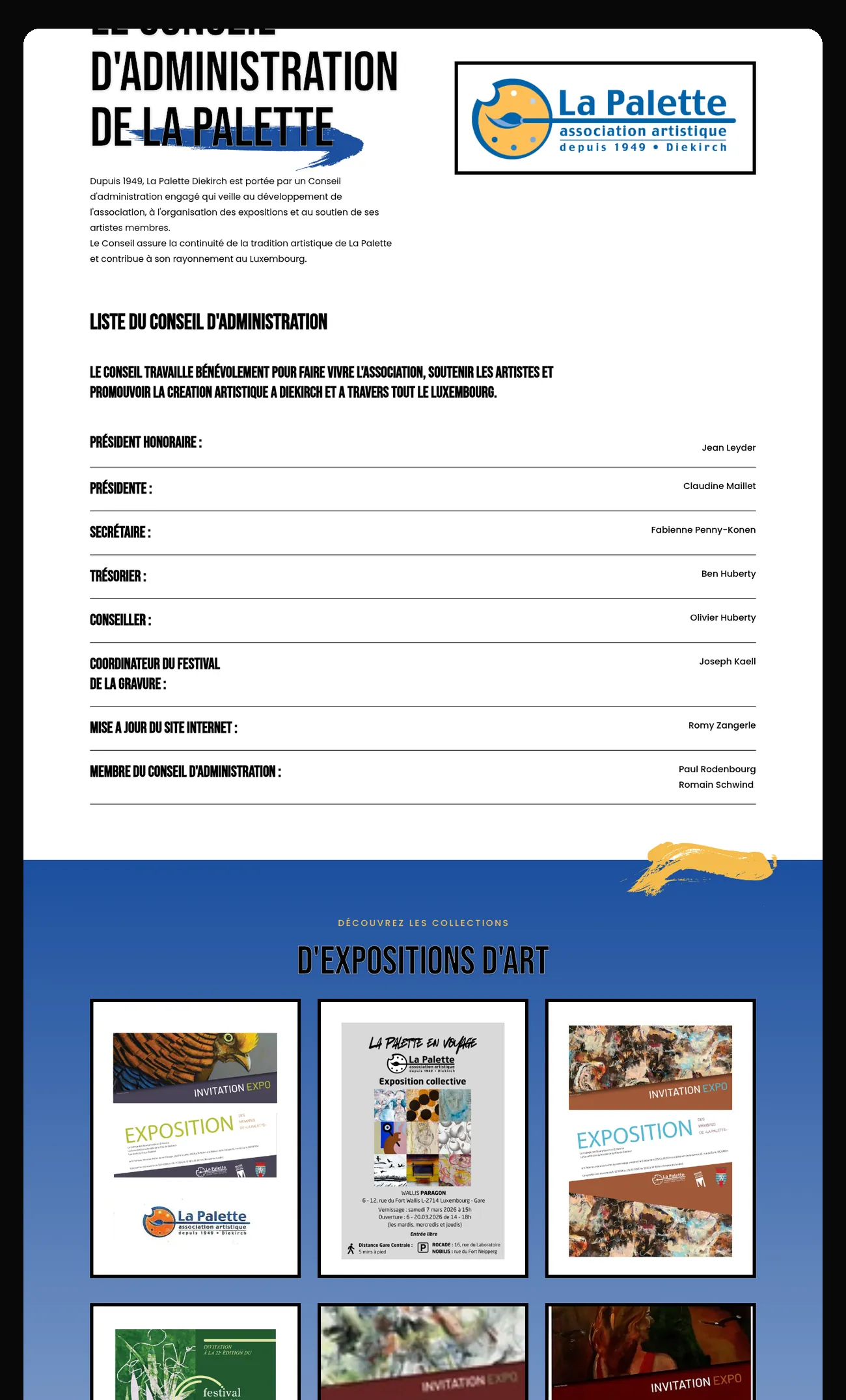 La Palette website gallery