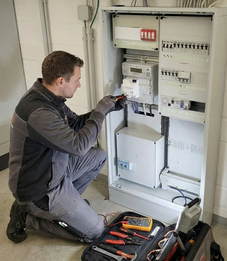 metrify Elektriker installiert einen Smart Meter