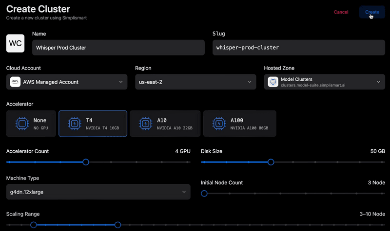 Create Cluster