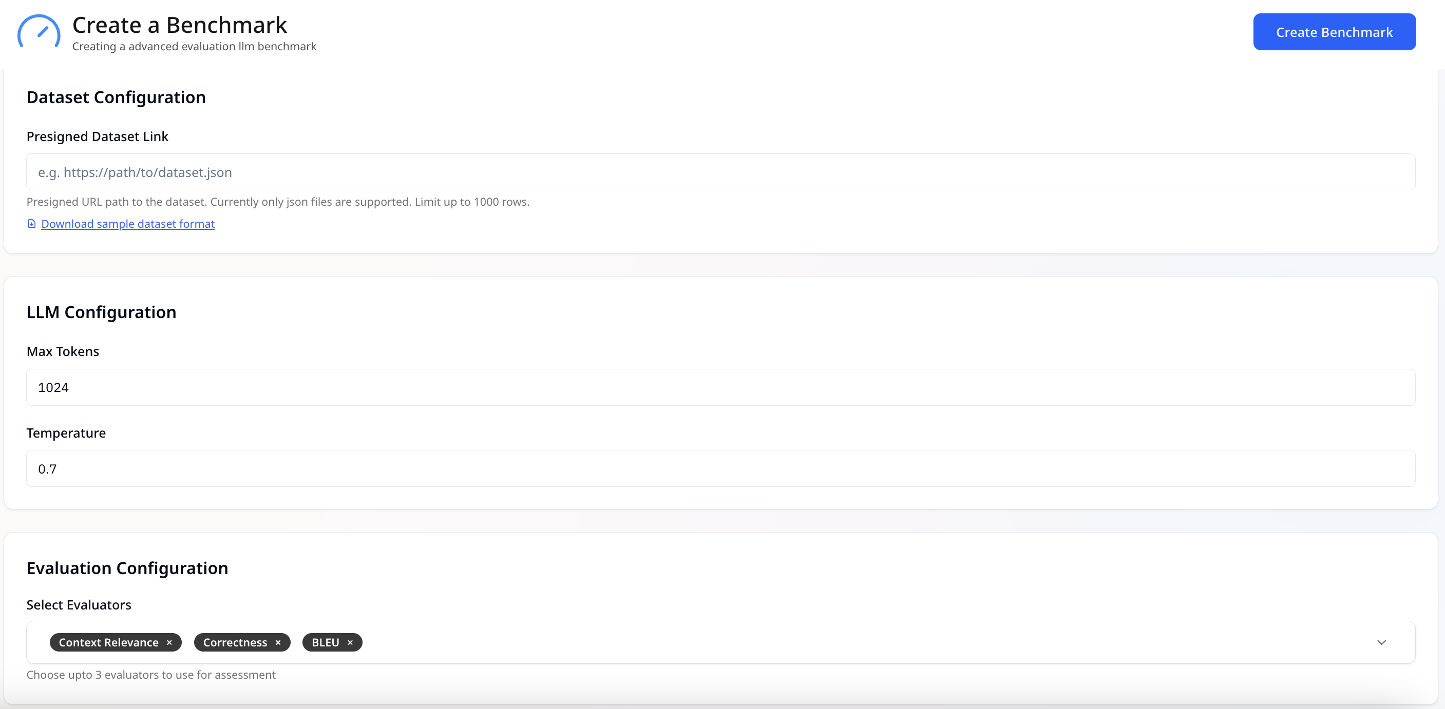 Simplismart's Interface for Advanced Benchmarking