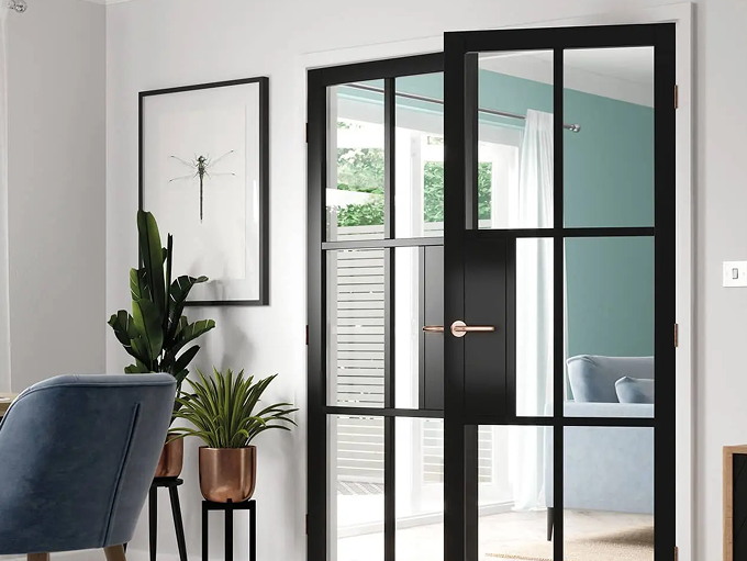 Slimline aluminium doors