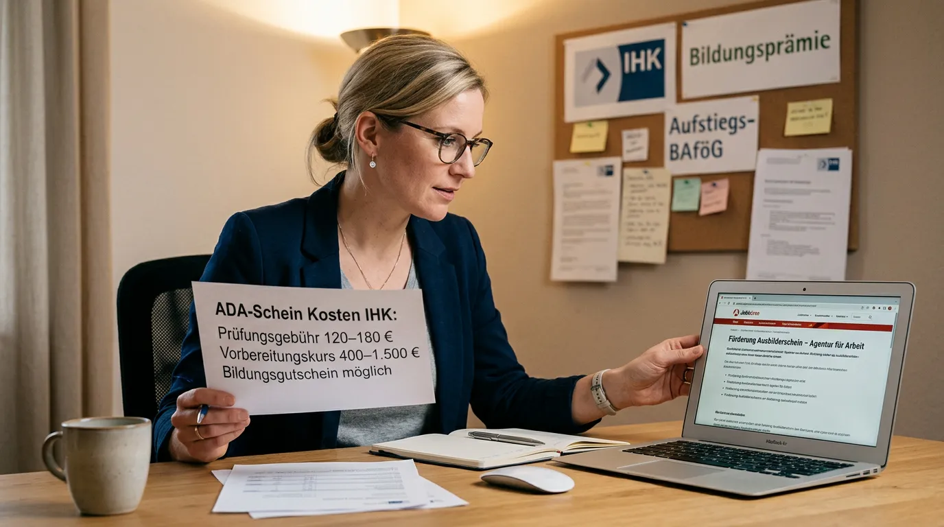 Ada-Schein IHK Kosten: Was kostet die Prüfung?
