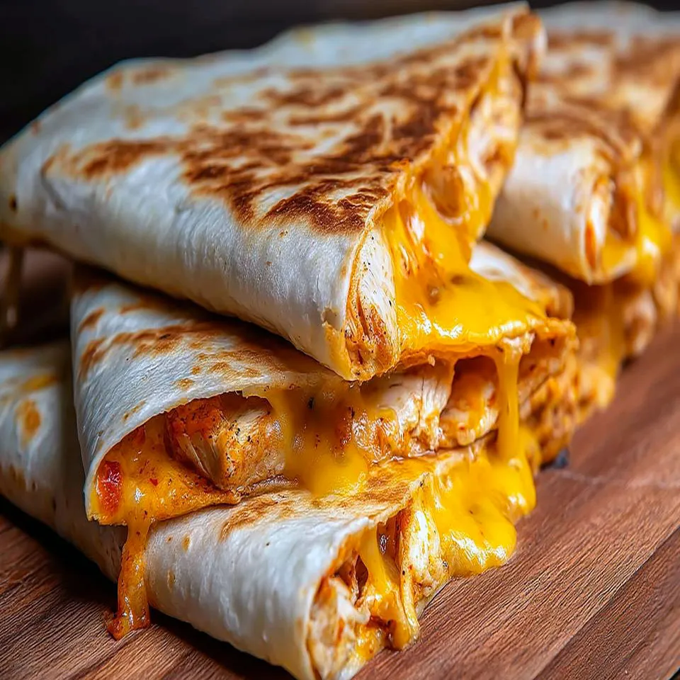 Quesadilla with melted cheese