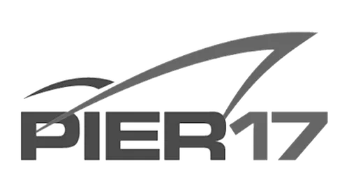 Pier 17 Logistics logo in grayscale.