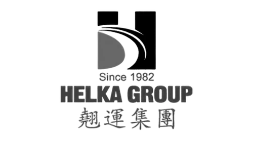 Helka Group logo with Chinese characters in grayscale.